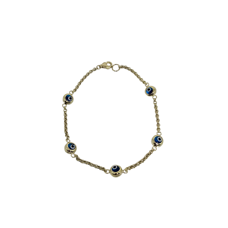 Evil eye Bracelet 10k Gold MBS-709