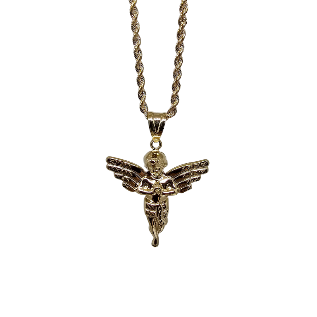 Rope Chain 10K Gold + Angel 10k NEW