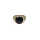 Men’s 10K Yellow Gold Ring – Black Centerpiece