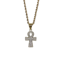 10K Gold Rope Chain+ 10K Gold Infinity Cross Pendant