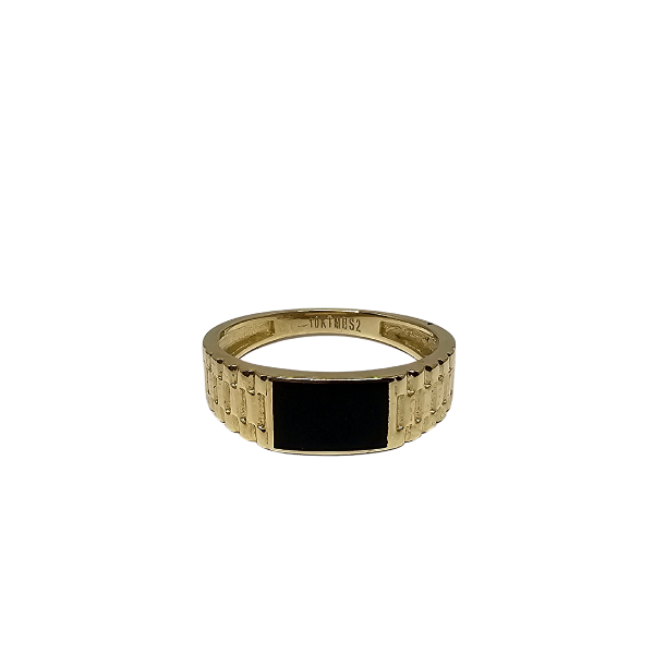 10k Black Onyx  gold ring
