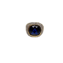 10k Gold Blue  Stone  Men Ring