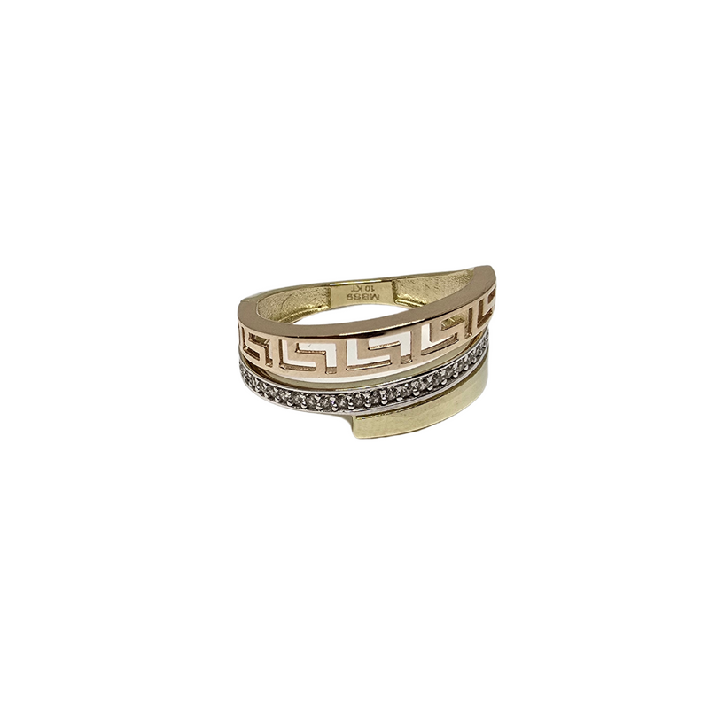 "Aegis of Medusa" - Bague grecque en or 10K bicolore pour femmes