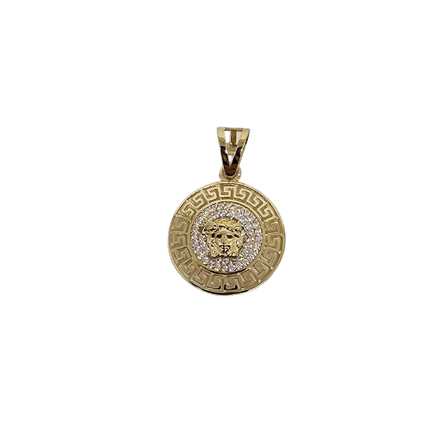 10k Gold  Medusa Pendant New