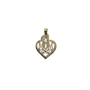 Heart Mom number 1   - 10K Gold  Pendant