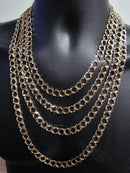 9.5MM 10k Yellow Diamond Cut Gourmette Gold Chain in Square Link