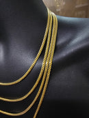 18k 3mm Solid miami Cuban Link Solid box Lock