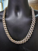 15mm 10k Monaco chain with Crystal Stones