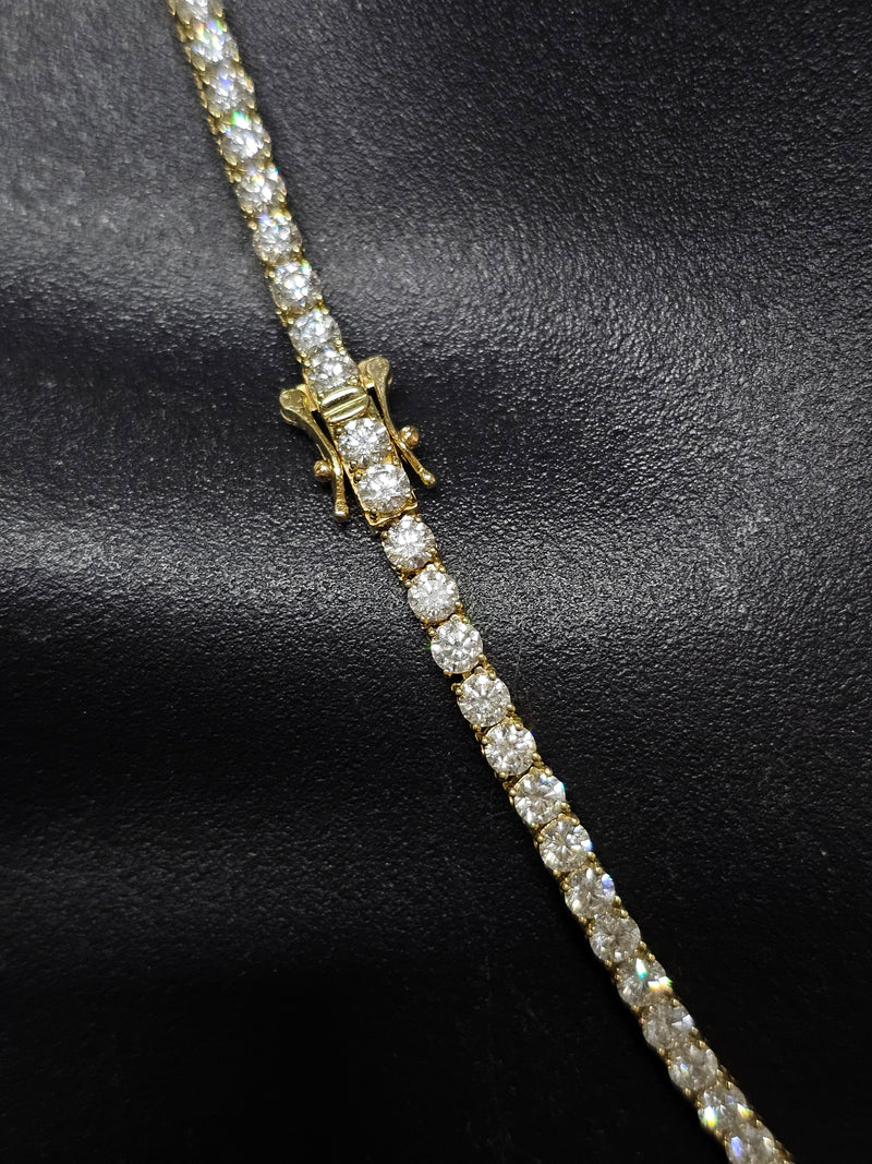 10k 3.5mm Tennis chain 22.50ct VS Diamonds Yellow Gold
