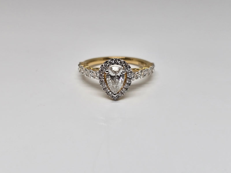 14k Engagement ring 1.52ct Pear Shape VS Diamonds