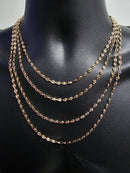 10k 4mm Coffee Bean Yellow Gold chain