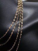 10k 4mm Coffee Bean Yellow Gold chain