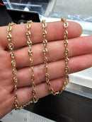 10k 4mm Coffee Bean Yellow Gold chain