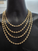 10k 6mm Coffee Bean Yellow Gold chain