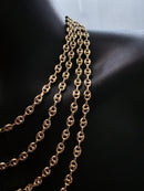 10k 6mm Coffee Bean Yellow Gold chain