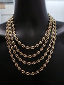 Chaîne en or jaune 10k 8mm grain de cafe