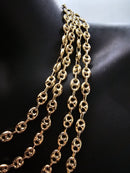 Chaîne en or jaune 10k 8mm grain de cafe