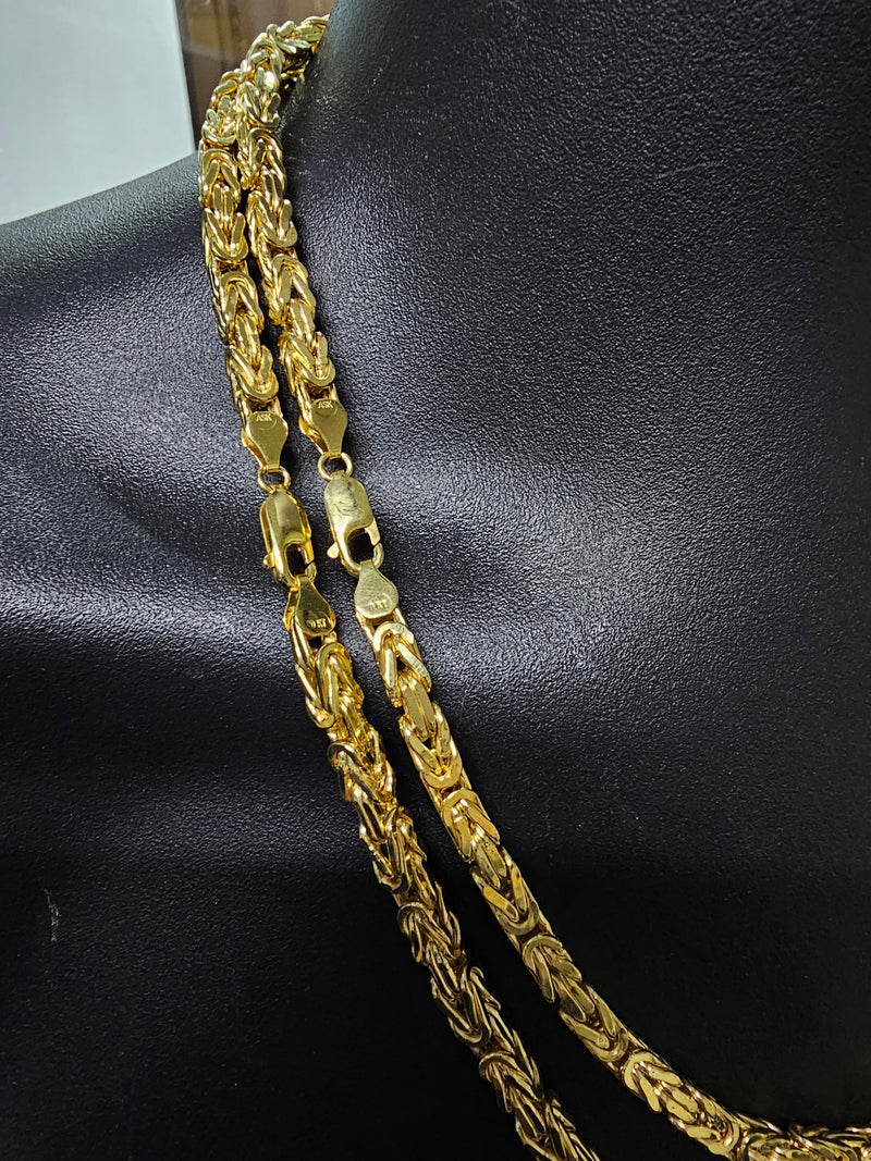 5mm chaine byzantine en or jaune 10k
