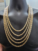 4.5mm 10k Byzantine chain coupe Diamond cut