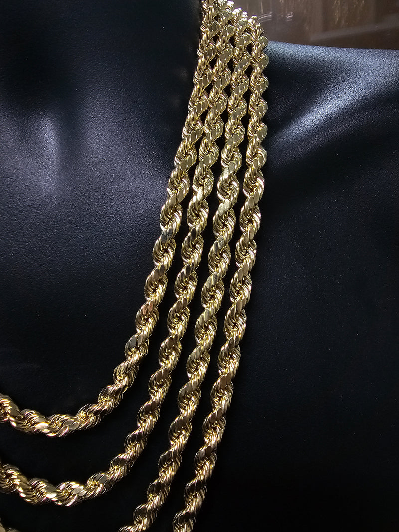 8MM 10K Diamond Cut Rope Chain bbb-299