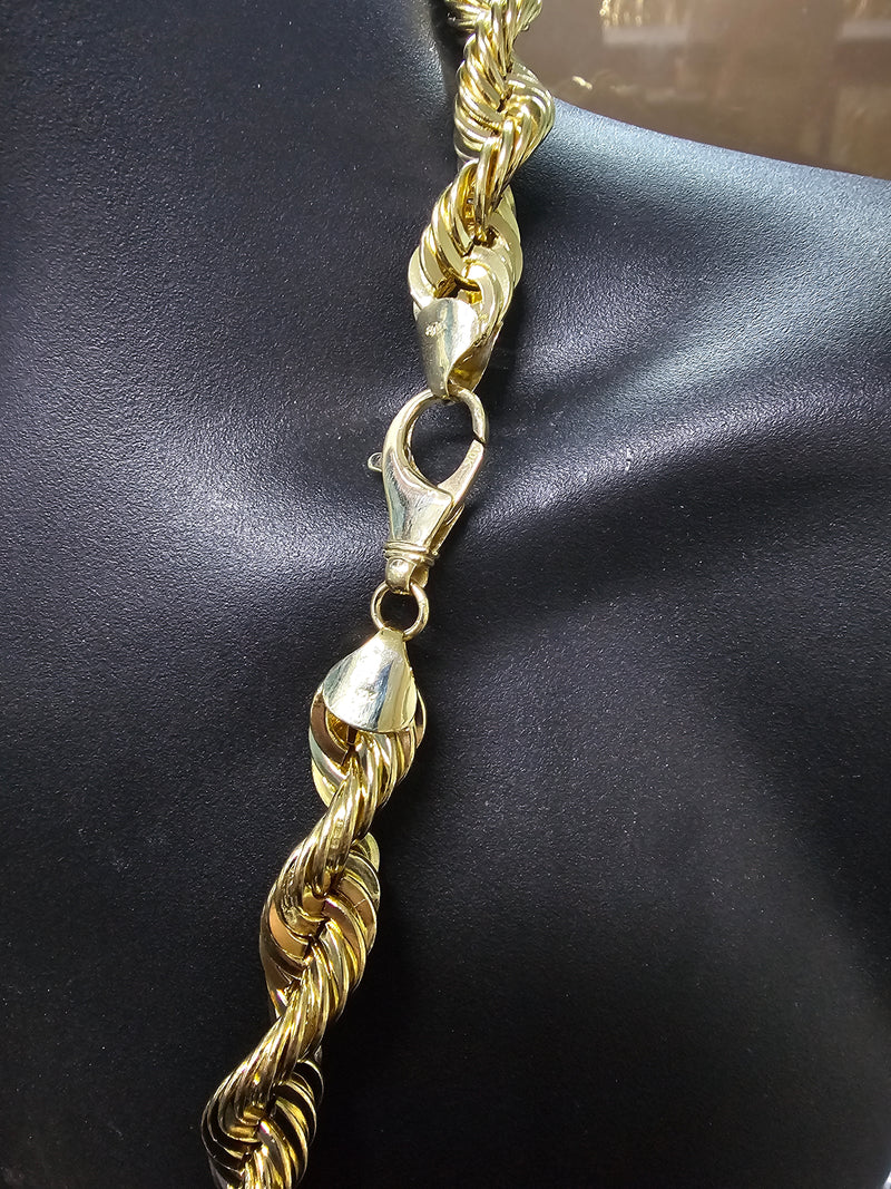 15MM 10K Jumbo Laser cut Rope Chain bbb-399