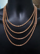 4MM 10K Diamond Cut Rope Chain Rose Gold