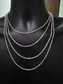 3MM 10K Diamond Cut Rope Chain White Gold