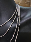 3MM 10K Diamond Cut Rope Chain White Gold