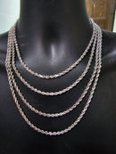 4MM 10K Diamond Cut Rope Chain White Gold