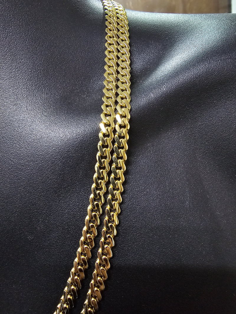 6mm 10k Monaco chain Yellow Gold