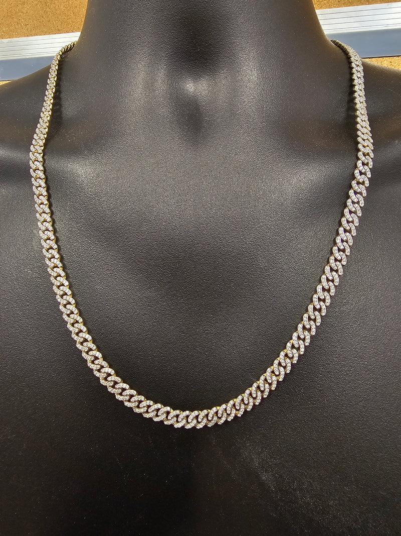 10k 7mm Miami Cuban Link solid/Full 7.25ct Diamonds