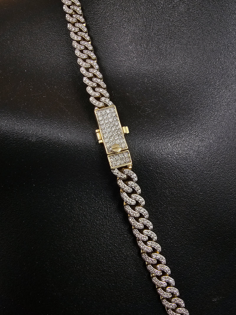 10k 7mm Miami Cuban Link solid/Full 7.25ct Diamonds