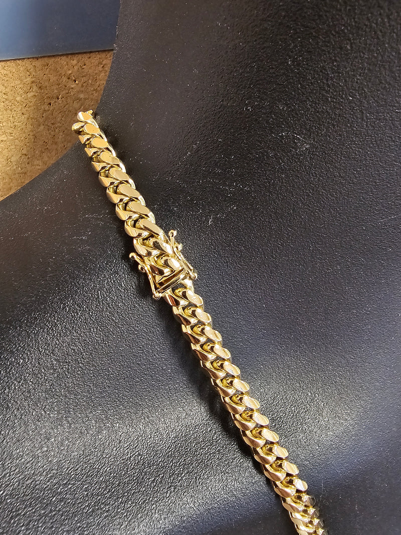 14k 7mm Miami Cuban Link Solid/full Box Lock