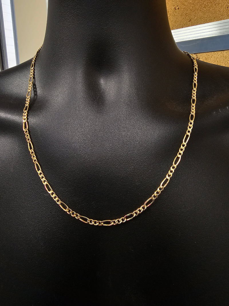 10k Gold 4mm Figaro Chain  Yellow Gold