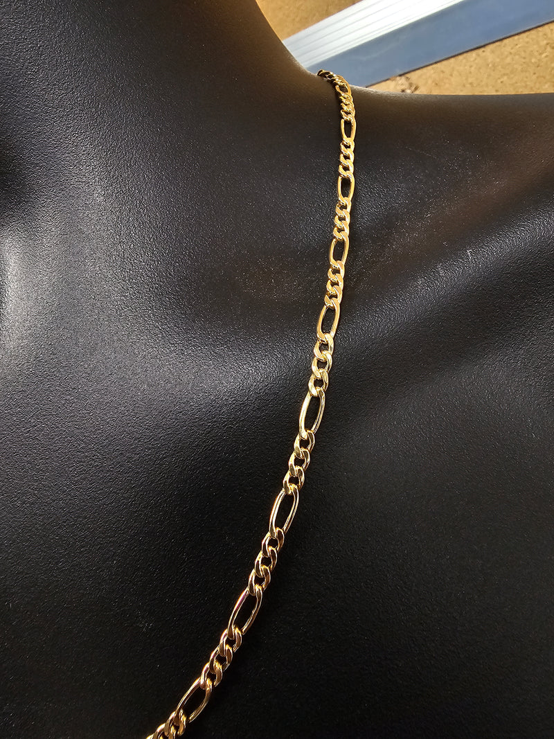 10k Gold 4mm Figaro Chain Yellow Gold