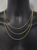 10k 1.3mm Rope chain solid/Full Yellow gold