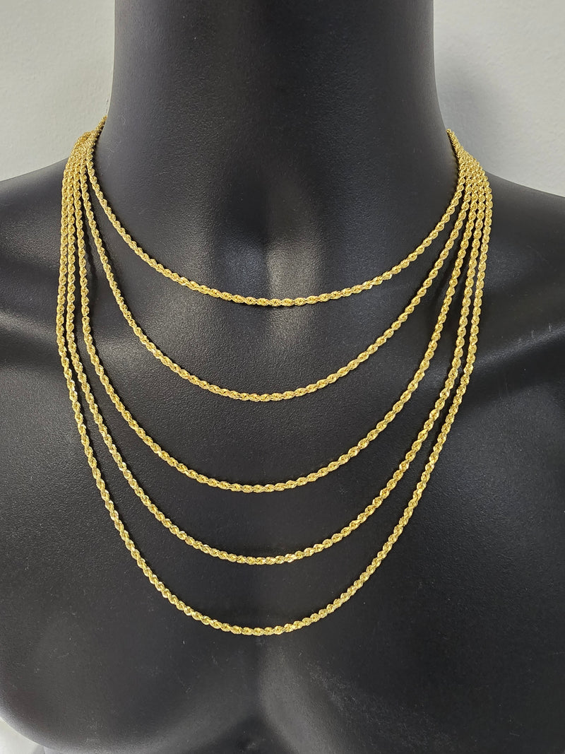 2 5mm Rope Chain 10k 2.5mm Rope Chain Solid/full diamond cut