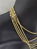 10k 2.5mm Rope Chain Solid/full diamond cut