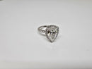 Beautiful Pear Ring 3.66CT Lab Diamond Engagement Rings in 14K White Gold