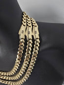 10k 11mm Monaco Yellow Gold chain All Gold lock