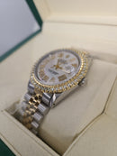 rolex datejust 36mm 2.00ct diamonds romain dial White