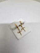 10K 0.20ct cross earings