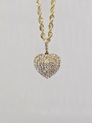 10k rope laser cut 2.5mm + 10k  0.77ct heart diamonds