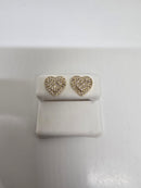 10k 1.08ct heart Diamond Stud Screw Back Earing