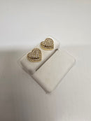 10k 1.08ct heart Diamond Stud Screw Back Earing