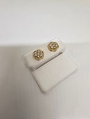 10k 0.97ct Flower Diamond Stud Screw Back Earing