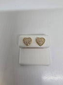 10k 0.49ct heart Diamond Stud Screw Back Earing