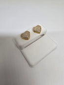 10k 0.49ct heart Diamond Stud Screw Back Earing