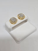 10k 0.94ct Round Diamond Stud Screw Back Earing