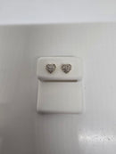 10k 0.15ct heart Diamond Stud Screw Back Earing